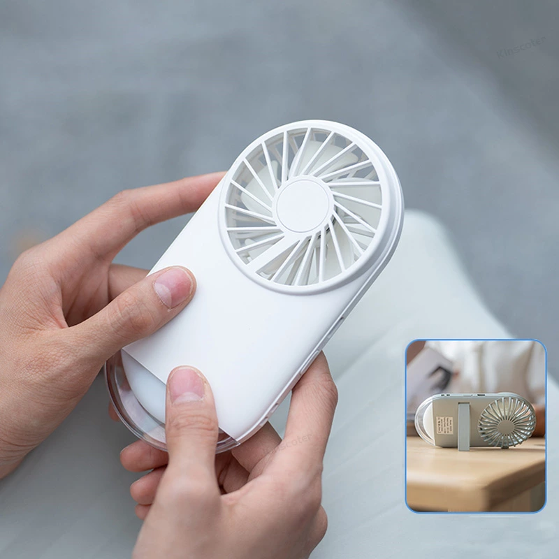 Mini convenient fan: big functions in a small body, cool and lighting at one click