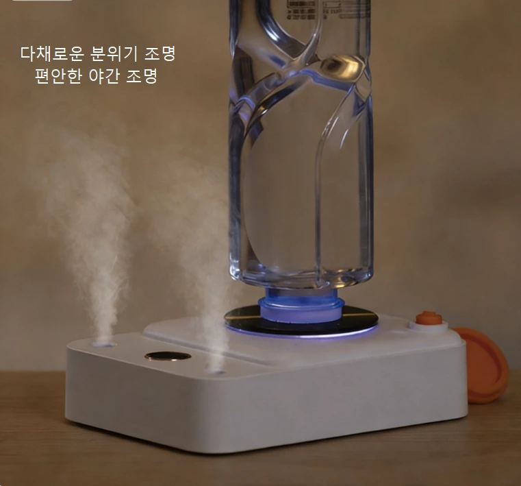 물탱크 없이 여행 필수품! 레트로 레코드 플레이어 가습기, 가습 + 분위기 조명 이중 효과 휴대 가능