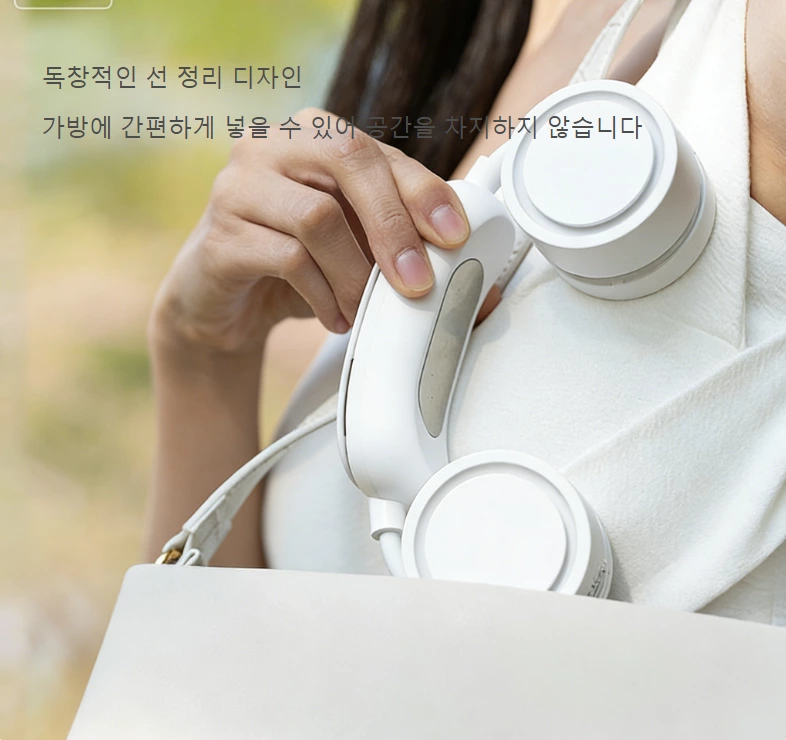 반도체 아이스 쿨링 넥 팬｜플렉시블 호스 저장+아로마 디퓨저 기능, 양손을 자유롭게 한 시원한 경험