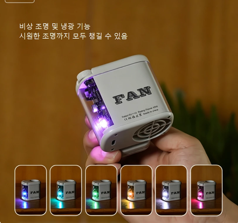 3-in-1 미니 휴대용 선풍기｜목걸이형/클립형/허리 착용형 3가지 용도, 분당 16,000회 회전 초고속 전 상황 냉각 필수 아이템